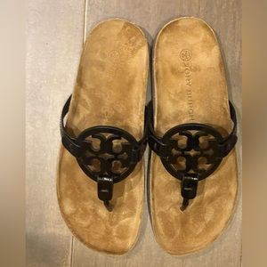 Tory Birch New Black Logo Sandals; Size 7.5.